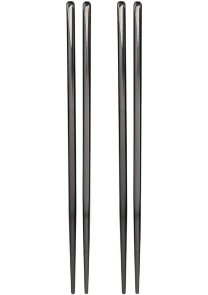 2 Çift Siyah 1/2/5 Çift Yeniden Kullanılabilir Suşi Çubuklarını 304 Paslanmaz Çelik Kaymaz Gıda Çin Metal Çubuklarını Set Sofra Mutfak Aletleri (Yurt Dışından)