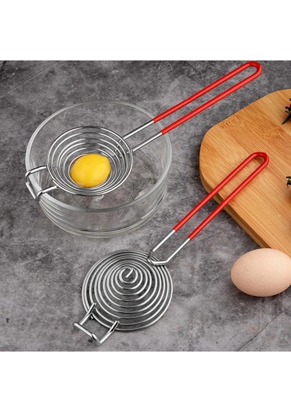 Kırmızı Yumurta Ayırıcı Spiral Uzun Saplı Paslanmaz Çelik Yumurta Beyazı Sarısı Eleme Filtresi Yumurta Bölücü Yumurta Sarısı Sökücü Bölücü Mutfak Aracı (Yurt Dışından) fiyatları