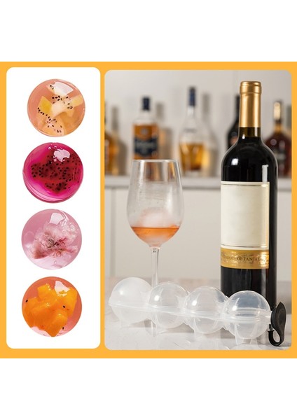 Mavi 4 Delik Buz Küpü Makineleri Yuvarlak Buz Hokeyi Kalıp Viski Kokteyl Votka Topu Buz Kalıp Bar Parti Mutfak Buz Kutusu Dondurma Yapma Makinesi Aracı (Yurt Dışından) fiyatları