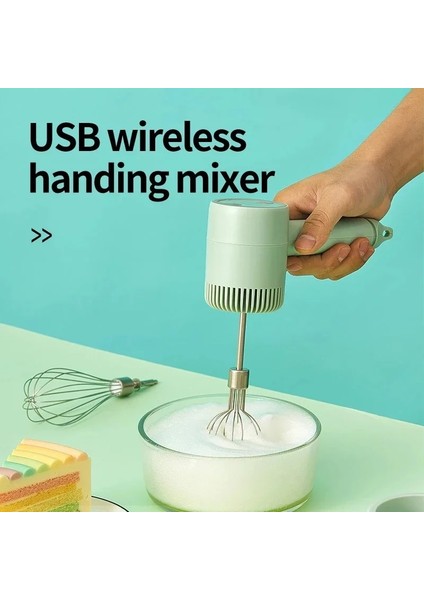 GREEN-100ML Parçalayıcı 3 Hızlı Kablosuz Mikser Yumurta Çırpıcı Elektrikli El Taşınabilir Kek Pişirme Için Çırpma Çok Fonksiyonlu Mini Mutfak Robotu Thermomix (Yurt Dışından) modelleri