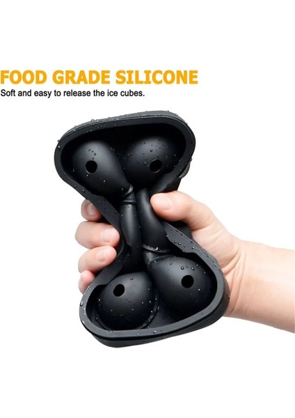 Siyah 6 Delikli Buz Küpü Tepsileri Viski ve Kokteyller Için Kapaklı Silikon Küre Topu Makinesi Bourbon Yeniden Kullanılabilir ve Bpa Içermez (Yurt Dışından) fiyatları