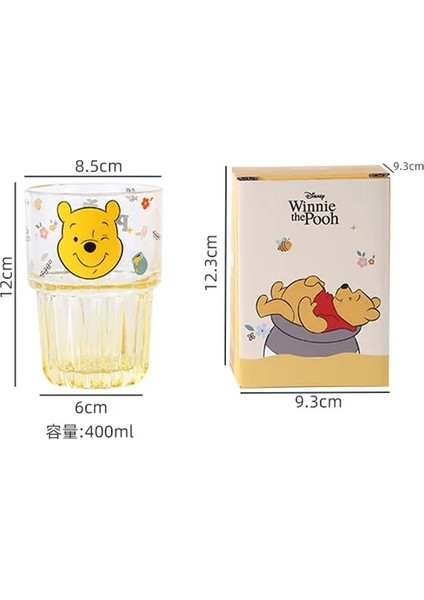 Winnie 301-400ML 2023 Yeni Disney Fincan Sevimli Karikatür Mickey Minnie Mouse Lotso Daisy Kalınlaşma Cam Su Bardağı Çift Duvar Cam Bardak (Yurt Dışından)