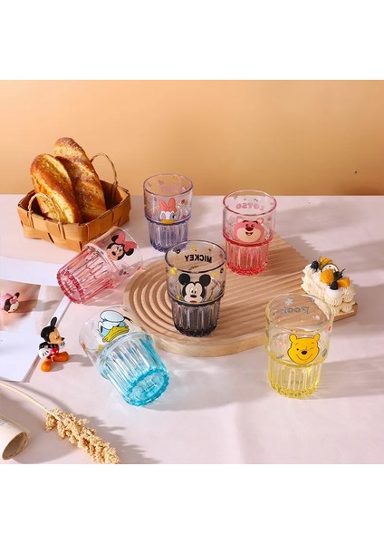 Winnie 301-400ML 2023 Yeni Disney Fincan Sevimli Karikatür Mickey Minnie Mouse Lotso Daisy Kalınlaşma Cam Su Bardağı Çift Duvar Cam Bardak (Yurt Dışından)