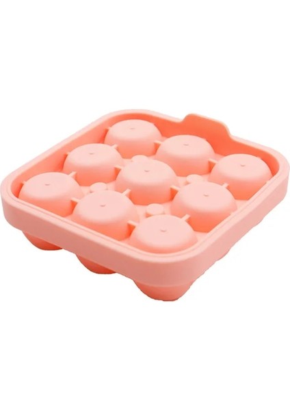 9 Delikli Pembe 3D Gül Buz Kalıpları, Büyük Buz Küpü Tepsileri, 4/9 Dev Sevimli Çiçek Şeklinde Buz Yapın, Silikon Kauçuk Eğlenceli Büyük Buz Topu Yapıcı (Yurt Dışından)