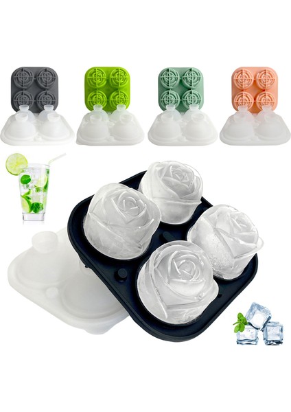 9 Delikli Pembe 3D Gül Buz Kalıpları, Büyük Buz Küpü Tepsileri, 4/9 Dev Sevimli Çiçek Şeklinde Buz Yapın, Silikon Kauçuk Eğlenceli Büyük Buz Topu Yapıcı (Yurt Dışından) fiyatları