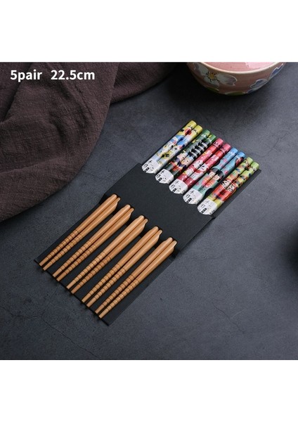 04-5pair 5 Pairs El Yapımı Japon Tarzı Bambu Suşi Çubuklarını Sofra Üst Sınıf Çin Doğal Bambu Ortak Çubuklarını Yeme Araçları (Yurt Dışından) fırsatları
