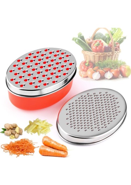 Gül Altın Peynir Rende Çok Fonksiyonlu Dilimleyici Oval Konteyner Sebze Kolay Temizlenebilir Hızlı Meyve Araçları 2 Adet Rende Bıçaklı (Yurt Dışından) fırsatları