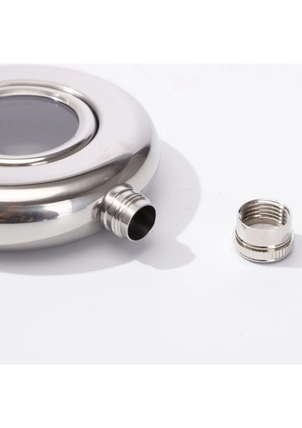 5oz 5oz Yuvarlak Yarı Şeffaf Paslanmaz Çelik Cep Şişesi Şarap Potu Taşınabilir Ücretsiz Huni Kamp Flagons Alkol Likör Viski Şişesi (Yurt Dışından) indirimleri