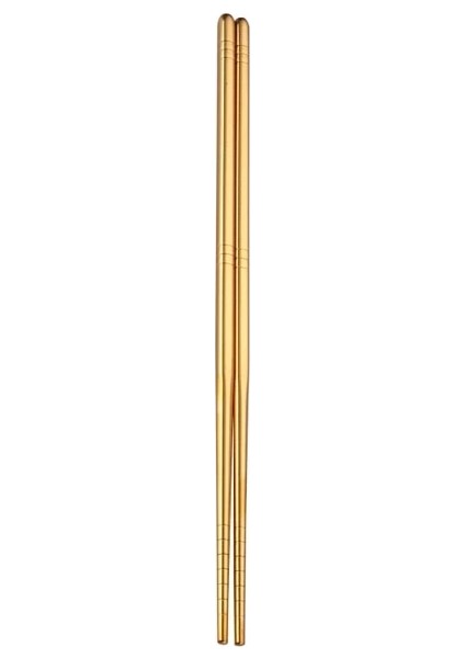 Altın 1 Çift 1 Çift Paslanmaz Çelik Çubuklar Taşınabilir Kaymaz Yemek Çubukları Sofra Yeniden Kullanılabilir 23 cm Çin Çubuklarını Sofra Mutfak Çok (Yurt Dışından)
