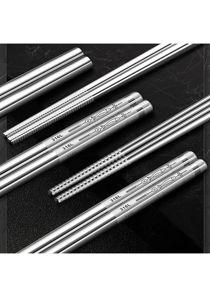 1 Adet 316L-C Yeniden Kullanılabilir Kore Yemek Çubukları 316L Paslanmaz Çelik Kaymaz Japon Gıda Çin Suşi Metal Lazer Gravür Çubuklarını Sofra (Yurt Dışından) indirimleri