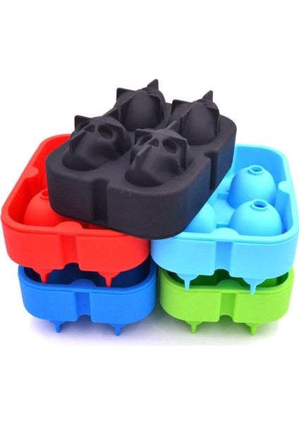 Sarı 3D Kafatası Silikon Kalıp Buz Küpü Tepsi Kalıp Buz Küpü Makinesi Buz Topu Kalıbı Viski Şarap Kokteyl Buz Küpü Kalıp Buz Topu Kalıbı (Yurt Dışından) modelleri