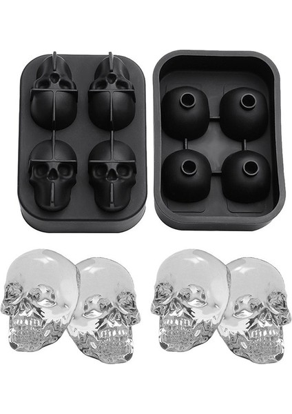 Sarı 3D Kafatası Silikon Kalıp Buz Küpü Tepsi Kalıp Buz Küpü Makinesi Buz Topu Kalıbı Viski Şarap Kokteyl Buz Küpü Kalıp Buz Topu Kalıbı (Yurt Dışından) fırsatları