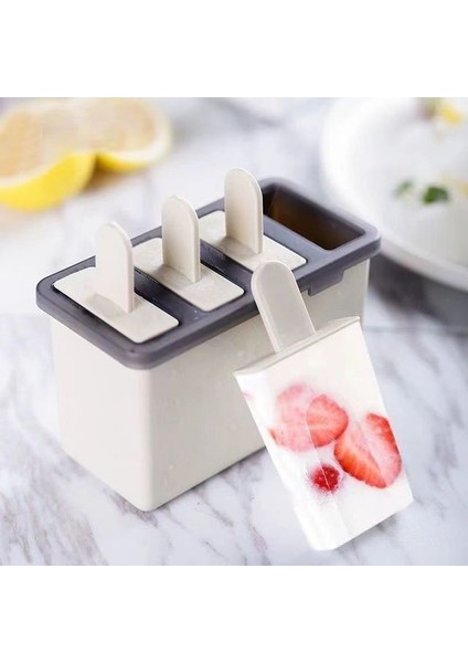 4 Girds Beyaz 6/8 Hücre Dondurma Kalıp Buz Kalıp El Yapımı Tatlı Buzlu Şeker Kalıp Dondurucu Meyve Buz Küpü Makinesi Dondurma Için Yeniden Kullanılabilir Formlar (Yurt Dışından)