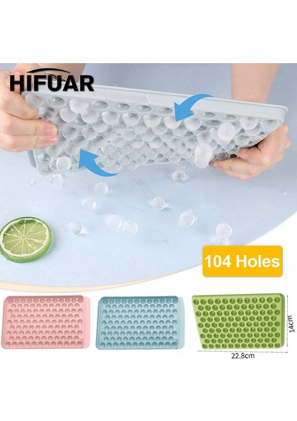 Çim Yeşili Mini Buz Küpü Tepsisi 104 Delik Yuvarlak Buz Topu Kalıpları Kapaklı Silikon Buz Küpü Makinesi Viski Bpa Ücretsiz Yeniden Kullanılabilir Mutfak Gadget (Yurt Dışından) fiyatları