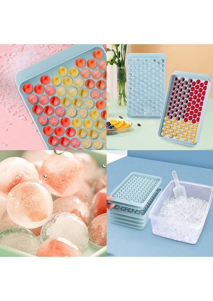 Çim Yeşili Mini Buz Küpü Tepsisi 104 Delik Yuvarlak Buz Topu Kalıpları Kapaklı Silikon Buz Küpü Makinesi Viski Bpa Ücretsiz Yeniden Kullanılabilir Mutfak Gadget (Yurt Dışından) indirimleri