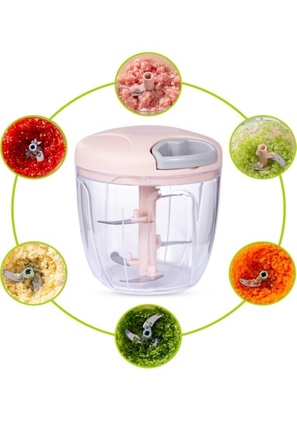Pembe 500 ml Sarımsak Kıyıcı 500/900 ml Manuel Kıyma Makinesi Sebze Kesicisi Meyve Sarımsak Öğütücü Soğan Biber Kesici Ezici Taşlama Aracı (Yurt Dışından) indirimleri