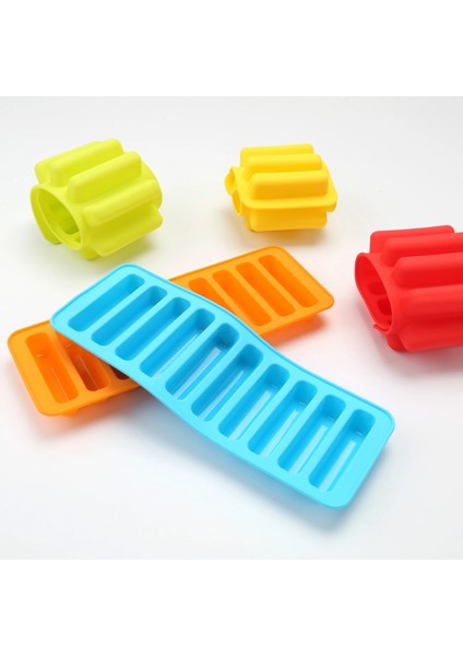 03 Mavi 10 Delik Parmak Şekli Silindir Silikon Buz Küpü Kalıp Kurabiye Dondurma Çikolata Pişirme Kalıp (Yurt Dışından) modelleri