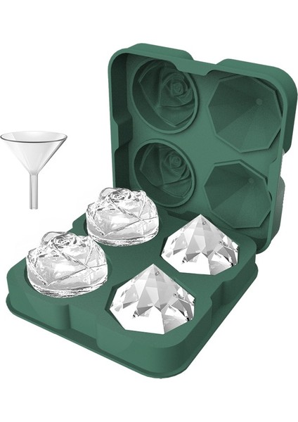 Siyah 14.5X14.5X5.5 cm Gül Elmas Şekli Buz Küpü Kalıp Viski Şarap Soğutma Buz Makinesi Yeniden Kullanılabilir Buz Küpleri Tepsi Kalıp Dondurucu Için Kapaklı (Yurt Dışından) fırsatları