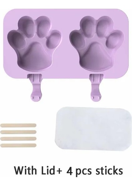 01 Sevimli Karikatür Dondurma Kalıp Silikon Gıda Güvenli Popsicle Yeniden Kullanılabilir Dıy Buz Küpü Araçları Kapaklı ve Çubuklu Tepsi Tatlı Kalıp (Yurt Dışından)