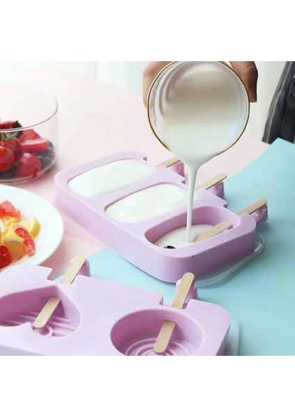 01 Sevimli Karikatür Dondurma Kalıp Silikon Gıda Güvenli Popsicle Yeniden Kullanılabilir Dıy Buz Küpü Araçları Kapaklı ve Çubuklu Tepsi Tatlı Kalıp (Yurt Dışından) indirimleri