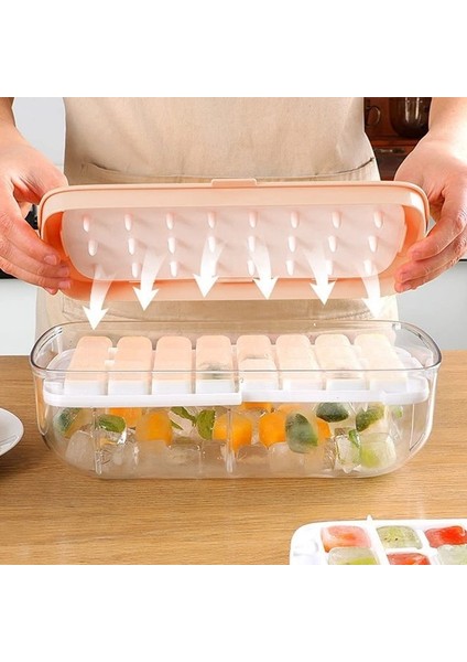 48 Hücre Pembe 2 In 1 Buz Küpü Yapımı Kalıp Silikon Pres Tipi Buz Kübik Makinesi Dıy Yaratıcı Mutfak Alet Yaz Soğutma Içeceği Buz Tepsisi Aracı (Yurt Dışından) fırsatları