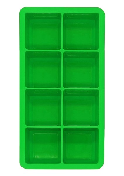 Green-8 Izgaralar 8 Izgaralar Kapaksız Buz Küpü Kalıp Silikon Buz Yapıcı Kare Büyük Viski Buz Tepsisi Kalıp Dondurma Kalıbı Buz Kalıbı Dondurma Araçları (Yurt Dışından)