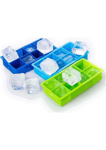 Green-8 Izgaralar 8 Izgaralar Kapaksız Buz Küpü Kalıp Silikon Buz Yapıcı Kare Büyük Viski Buz Tepsisi Kalıp Dondurma Kalıbı Buz Kalıbı Dondurma Araçları (Yurt Dışından) modelleri