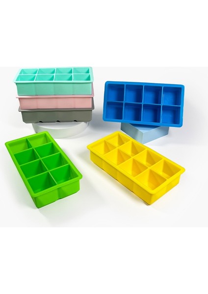 Green-8 Izgaralar 8 Izgaralar Kapaksız Buz Küpü Kalıp Silikon Buz Yapıcı Kare Büyük Viski Buz Tepsisi Kalıp Dondurma Kalıbı Buz Kalıbı Dondurma Araçları (Yurt Dışından) indirimleri