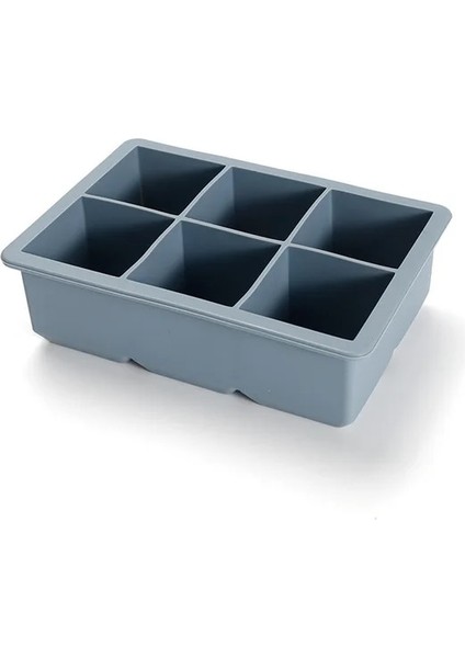 6 Izgara Mavi Kapaklı Silikon Buz Küpü Kalıbı 3 Renkli Büyük Izgara Buz Küpü Makinesi Kapaklı Esnek Silikon Buz Küpü Tepsisi Mutfak Aletleri ve Aksesuarları (Yurt Dışından)