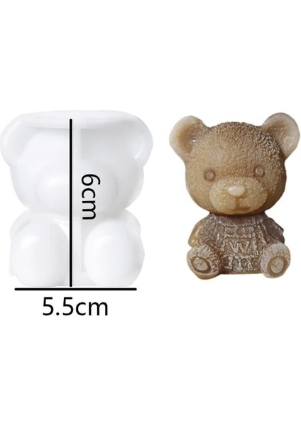 Bear-01 3D Buz Küpü Makinesi Küçük Teddy Bear Şekil Çikolatalı Kek Kalıp Tepsi Dondurma Dıy Aracı Viski Şarap Kokteyl Silikon Kalıp (Yurt Dışından)