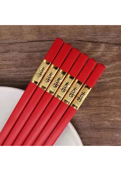 24CM-1PAIR-DGX Şenlikli Kırmızı Yemek Çubukları Otel Ev Hediyesi Yüksek Dereceli Kaymaz ve Küf Geçirmez Suşi Sopa Dezenfeksiyon Kabini Için Uygun (Yurt Dışından)