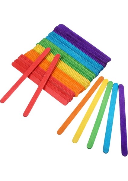 150X10MM Renkli 50 Adet/10 Adet Tahta Çubuklar Doğal/çok Renkli Çubuklar Popsicle Dondurma Çubukları Dıy Zanaat El Yapımı Eğitim Araçları 150MM-200MM (Yurt Dışından)