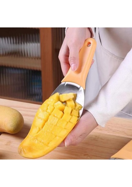 Açık Gri Mango Kesme Artefaktı Çok Fonksiyonlu Meyve Bölücü Soyma ve Ayırma Mango Özel Bıçak Kesme ve Kaşıklama (Yurt Dışından) fiyatları