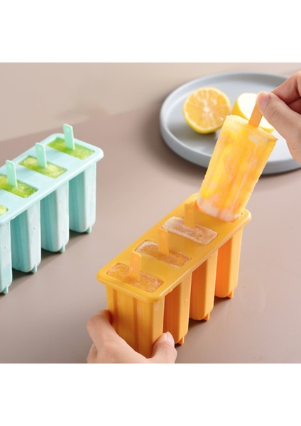 Pembe 4 Parça Popsicle Kalıp Yeniden Kullanılabilir Dıy Ev Yapımı Tatlı Dondurucu Meyve Suyu Buz Pop Küp Kalıp Formları Popsicle Kalıp (Yurt Dışından)
