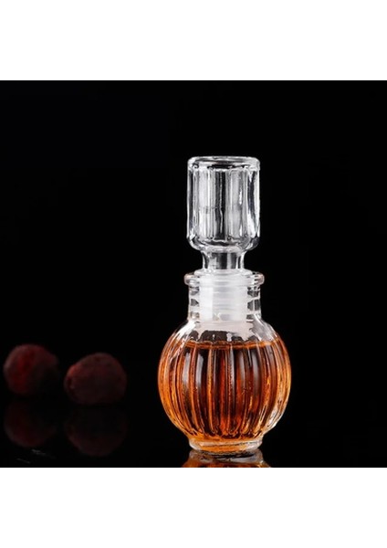Dikey Tahıl 50 ml Viski Cam Likör Şişeleri Alkol Şarap Fransız Oyma Parfüm Bal Kavanozu Mini Konteyner Depolama Düğün El Yapımı Hediye (Yurt Dışından)
