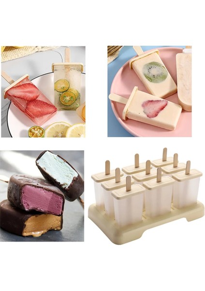 Çubuksuz 4 Izgara 2/4/6 Izgaralar Kare Şekli Dondurma Kalıp Dıy El Yapımı Tatlı Meyve Üreticisi Yeniden Kullanılabilir Buz Küpü Tepsisi Popsicle Ev Dondurma Makinesi (Yurt Dışından) indirimleri