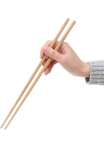24 cm 1 Çift El Yapımı Doğal Bambu Ahşap Çubuklar Kullanımlık Suşi Gıda Sopa Çatal Tencere Şehriye Çubuklarını Uzun Çubuklarını (Yurt Dışından)