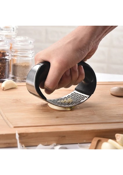 Sarımsak Soyucu 1 Adet Paslanmaz Çelik Sarımsak Gıda Kırıcı Manuel Sarımsak Presi Soyucu Fırça Sebze Meyve Araçları Çok Fonksiyonlu Mutfak Gadget (Yurt Dışından)