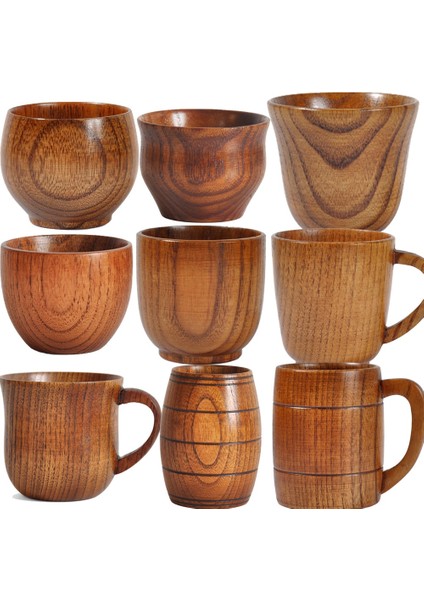 Stil 2 Ahşap Büyük Göbek Bardak El Yapımı Doğal Ladin Ahşap Bardak Bira Çay Kahve Süt Su Bardağı Mutfak Bar Drinkware Mutfak Için (Yurt Dışından)