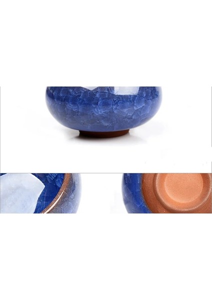 Bej Sarı Promosyon!6 Adet Kung Fu Çay Bardağı Seti Crackle Sır 30 ml Seyahat Çin Porselen Çay Fincanı Seramik Yixing Mor Kil Çay Servisi (Yurt Dışından)