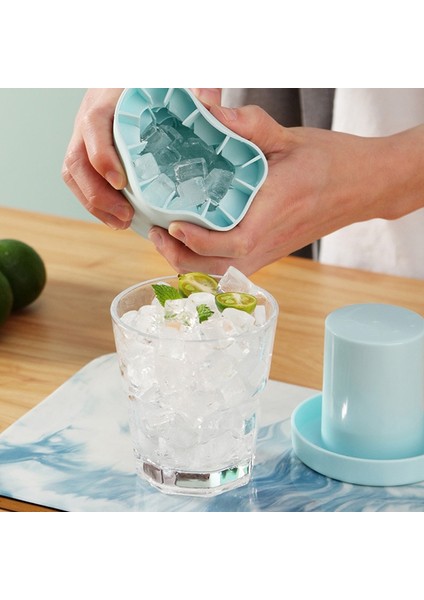 Mavi Buz Kovası Fincan Kalıbı Silikon Buz Kalıbı Yuvarlak Silindir Buz Küpleri Tepsi Bar Mutfak Aksesuarları Eşyaları Ev Kokteyl Buz Küpü Aracı (Yurt Dışından) fırsatları