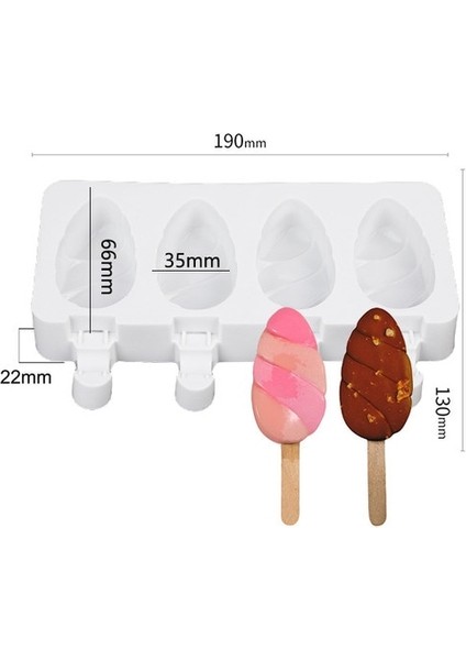 E 4/8 Hücreli Dondurma Silikon Kalıp Kek Kalıpları Yaz Popsicle Kalıp Buz Pop Tutucu Meyve Suyu Dondurucu Buz Topu Icecube Maker Magnum (Yurt Dışından)