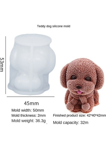 Teddy Köpek Silikon Kalıp Ayı Şekli Buz Küpü Makinesi Çikolatalı Kek Kalıbı Şeker Hamur Kalıp Kahve Süt Çay Viski Buz Kalıp (Yurt Dışından)