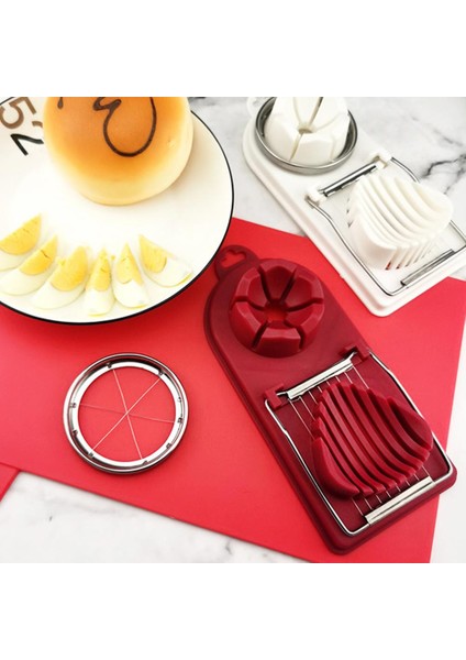 Beyaz Yumurta Dilimleyici Yumurta Dilimleme Kesici Seti 3'ü 1 Arada Haşlanmış Yumurta Doğrayıcı Ayrılabilir Kesme Tel ile Gıda Sınıfı Bpa Ücretsiz Mutfak Malzemeleri Yumurta (Yurt Dışından) indirimleri