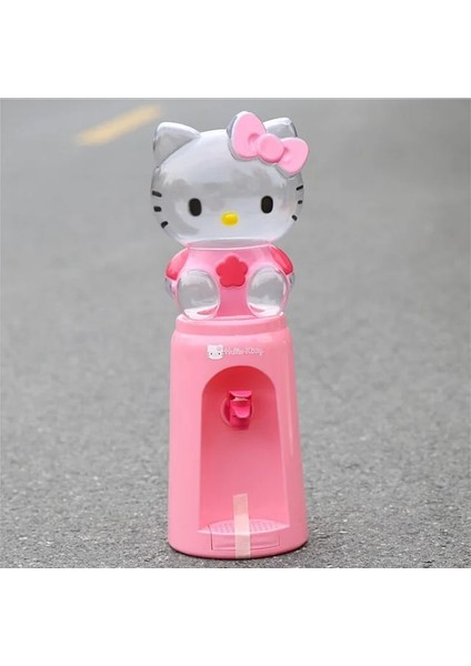 Pembe Ketty Mini Karikatür Su Sebili Çocuk Yurdu Ofis Masası Için Sevimli Su Sebili Kawaii Anime Figürleri Içme Çeşmesi 2000 ml (Yurt Dışından)