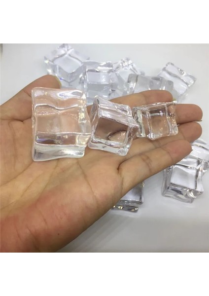2.5 cm 10 Adet Akrilik Simülasyon Buz Küpü Son Derece Şeffaf Buz Yan Uzunluğu 1.5/2/2.5/3 cm Fotoğraf Aksesuarları Sahne Dekorasyon (Yurt Dışından)