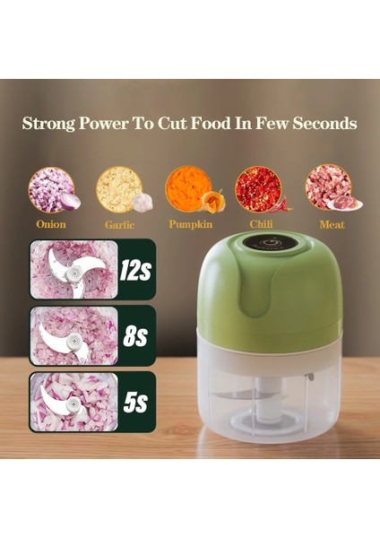 100 ml Yeşil Mini Elektrikli Mutfak Kıyıcı Sarımsak Ezici Kıyma Makinesi Gıda Sarımsak Sebze Kesicisi Kırıcı Şarj Edilebilir Mutfak Robotu (Yurt Dışından) modelleri