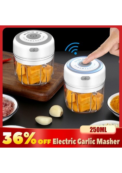 Pembe 250 ml Elektrikli Sarımsak Ezici Sağlam Dayanıklı Mini Kırıcı Kıyıcı Ezilmiş Sarımsak Ezilmiş Zencefil Ezilmiş Taze Biber Için USB Şarj (Yurt Dışından)