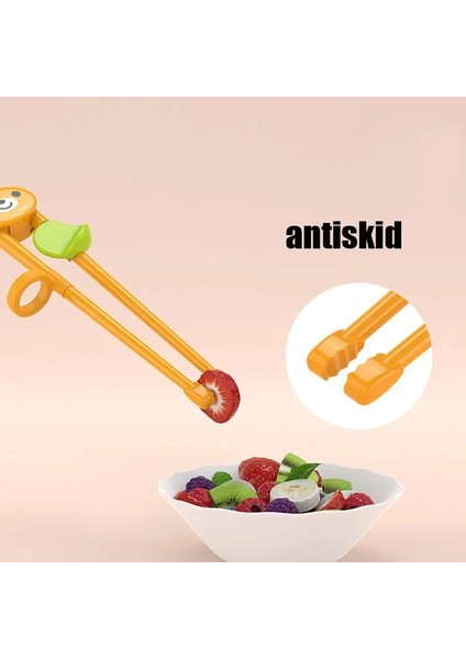 1pc-Pembe Yemek Çubukları Çocuklar Için Yeni Başlayanlar Karikatür Hayvan Ilköğretim Öğrenme Çubuklarını Sofra Eğitimi Gıda Güvenliği (Yurt Dışından)