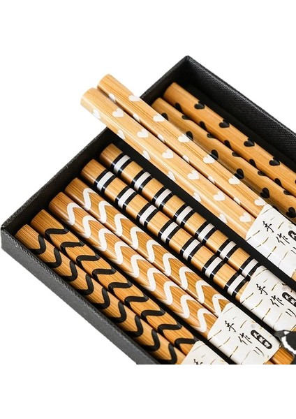13--5 Çift 5 Çift Sevimli Yemek Çubukları Yeniden Kullanılabilir El Yapımı Doğal Bambu Ahşap Çubuklar Suşi Kaymaz Gıda Çubukları Için Sivri Suşi Çubuklarını (Yurt Dışından) fiyatları